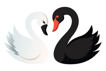 Graceful Swans in Contrast Two Birds Embracing Elegance and Harmony in the Animal Kingdom Perfect Swan Couple