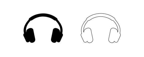 Headset vector icon. Headphone filled flat sign, dj minimal symbol, headset silhouette