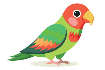 Colorful Cartoon Lovebird Illustration Cute Parrot with Vibrant Plumage Artistic Depiction Playful Bird Character Design Exotic Pet Illustration