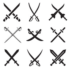 set of two cross swords