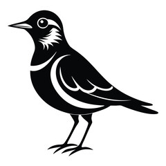 Stylized Black and White Bird Illustration A Striking Silhouette of Nature's Beauty and Simplicity in Design Graphic Art