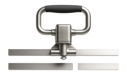 Modular screed vibrator with interchangeable blades for versatile concrete finishing.