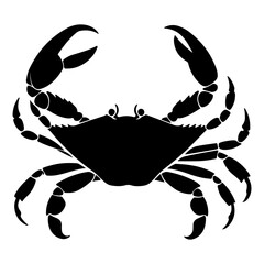 Sea Crab Marine Animal Silhouette Vector