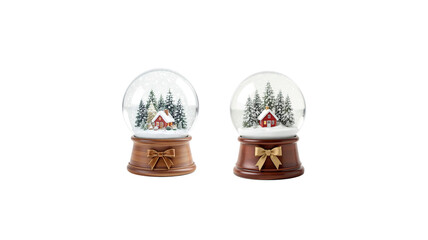 Decorative snow globes on transparent background png