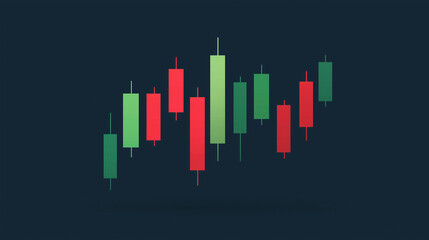 Fototapeta premium Analyzing financial trends stock market graphs in candlestick format digital space abstract viewpoint