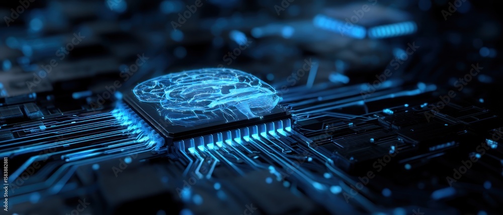 Poster artificial intelligence: brain in a circuit