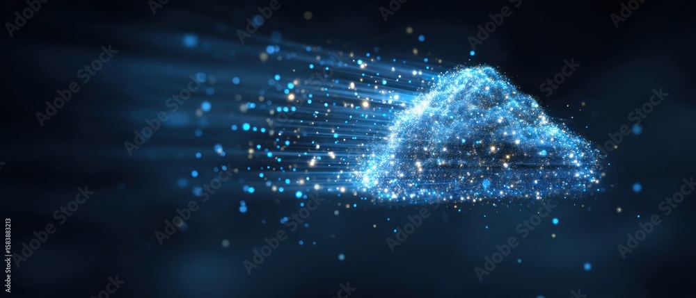 Poster digital cloud computing, data transfer, and network technology