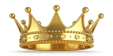 Golden Crown of Royalty and Majesty, Shining with Exquisite Details and Craftsmanship