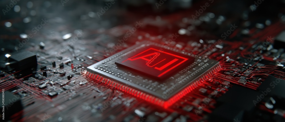Poster artificial intelligence microchip: the future of technology