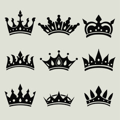 The "Vector Design Elements of a King's Crown" is a collection of elegant vector-style graphics featuring royal crown motifs with intricate details and classic ornaments. Each element is carefully des