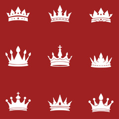 The "Vector Design Elements of a King's Crown" is a collection of elegant vector-style graphics featuring royal crown motifs with intricate details and classic ornaments. Each element is carefully des