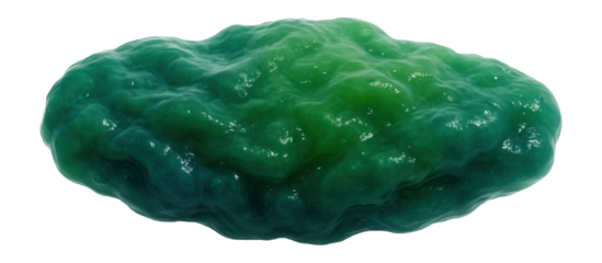Blue-green cyanobacteria mat with gelatinous consistency and irregular surface