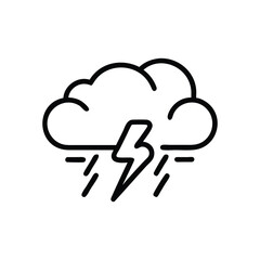 Storm Cloud with Lightning and Rain Icon