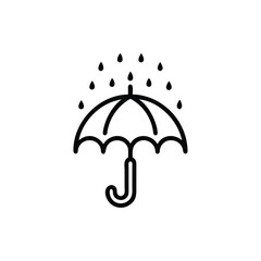 Umbrella with Rain Drops Icon