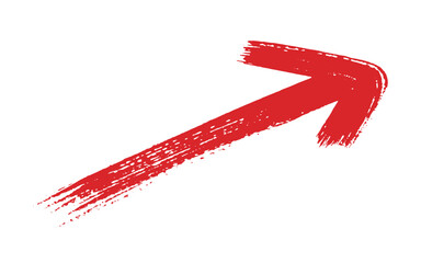 red paint brush hand drawn arrow in grunge style	a careless stroke of paint