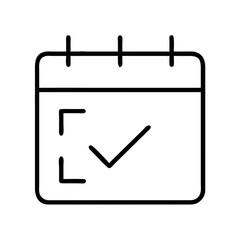 Simple calendar icon with checkmark symbolizing planning and scheduling  