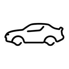 Outline of a car silhouette in minimal vector style  