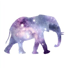 Silhouette of an elephant with a galaxy design (1)