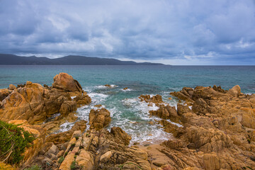 Côte méditerranéenne à Olmeto en Corse du Sud en France