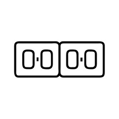 Digital countdown timer display with zeros showing  