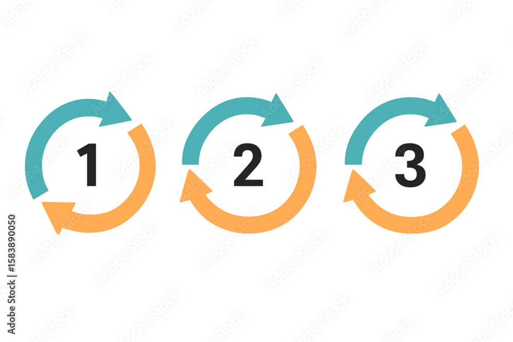 Poster vector business template featuring a circular timeline infographic design with 3 steps