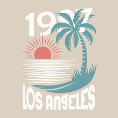 Aloha beach vintage t-shirt print design, Surfing Miami. palm tree. big waves. sunset vibes, Florida. beach graphic. girls vector graphics. hand drawn artwork.holiday recreation, Tropical summer beac