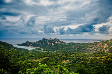 Côte méditerranéenne à Sartène en Corse du Sud en France