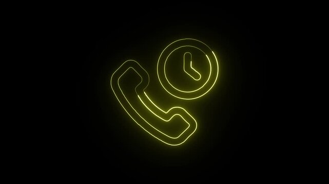 Scheduled Call Animation with Glowing Lines on Black Background - Powered by Adobe