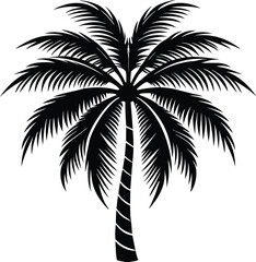 Coconut tree t shirt design silhouette and vector Iconic coconut tree for tropical fashion design