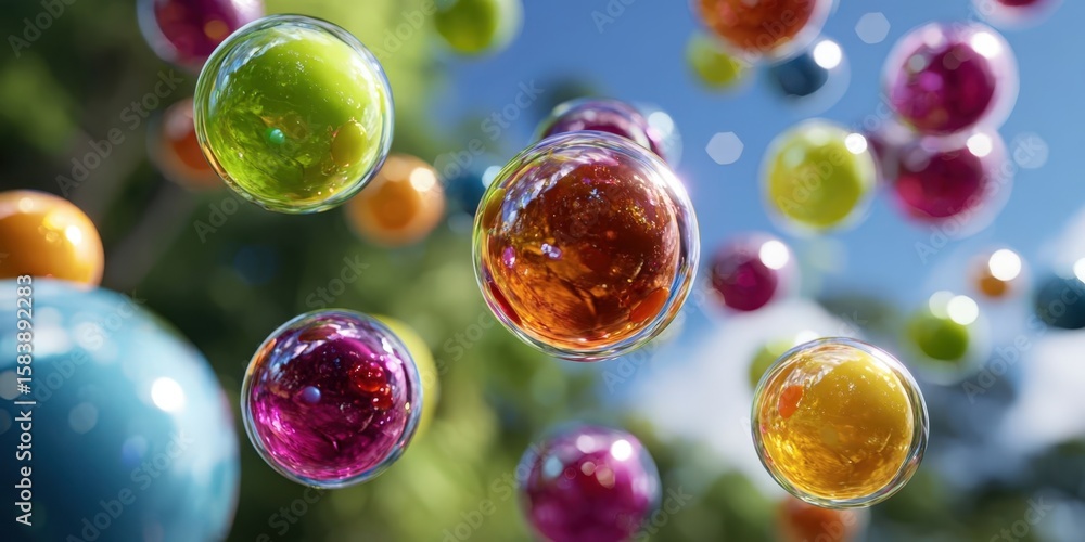 Poster 3d looping falling balls animation for visual effects