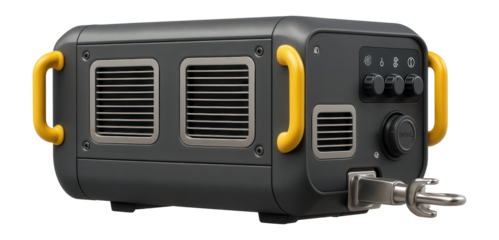 Compact diesel compressor with a low-profile design and swivel-mounted tow hitch for confined-space construction environments.
