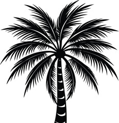 Obraz premium Coconut tree t shirt design silhouette and vector Retro-style palm tree perfect for sunny collections