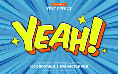 Yeah Wow Comic Style Editable Text Effect