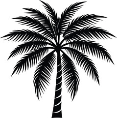 Coconut tree t shirt design silhouette and vector Island tree sketch for cool tropical outfits