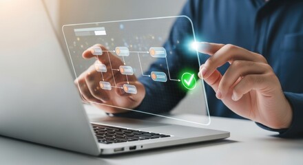 Fototapeta premium Futuristic Document Management System