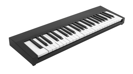 A digital piano keyboard with black and white keys arranged in a standard layout.