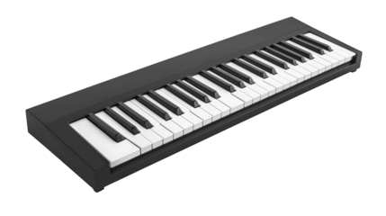 A digital piano keyboard with black and white keys arranged in a standard layout.