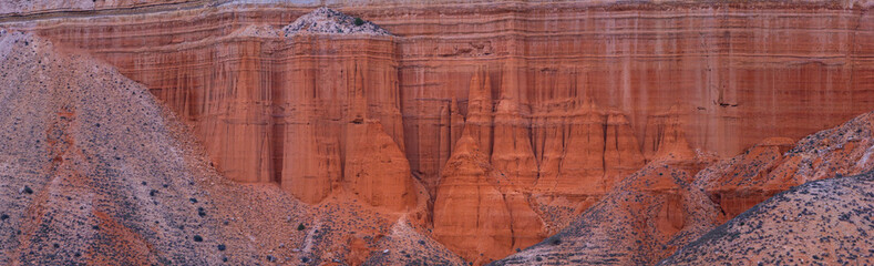Erosion formations in the Red Canyon of Teruel. Teruel Region. Teruel Province, Aragon, Spain, Europe