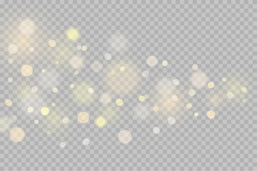 Soft yellow luminous light explosion on transparent background