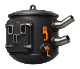 Side-blown converter with a robust outer shell for lead refining in a heavy metals facility