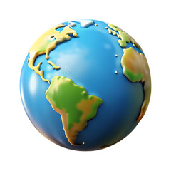 Stylized 3d globe showing north and south america continents on a black background