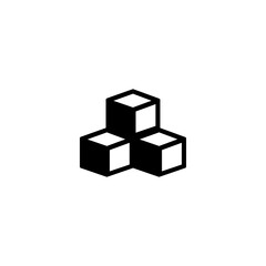 Stacked Isometric Cubes: A Minimalist Black and White Geometric Design