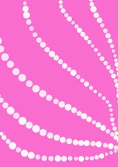 Pink background with white circular patterns in abstract design  