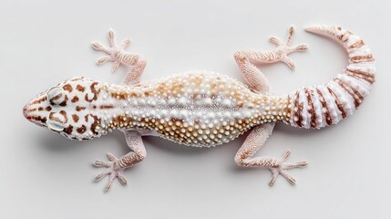 Close-up of a gecko on a white background