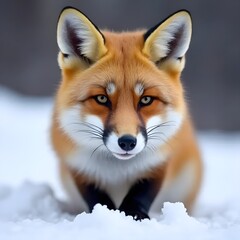 Obraz premium Featuring a red fox in a snowy landscape