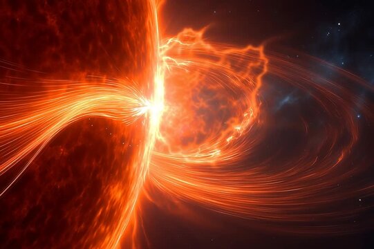 Gros-plan sur des &eacute;ruptions solaires en s&eacute;rie.