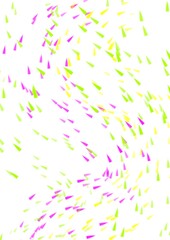 Abstract colorful shapes on white background creating dynamic flow  