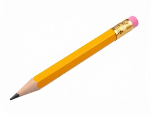 Classic Yellow No. 2 Pencil with Pink Eraser Isolated on White