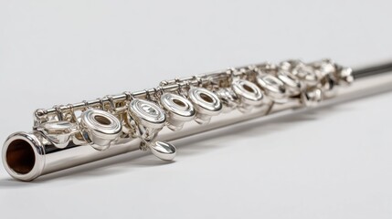 Fototapeta premium Close-up of a silver flute (2)