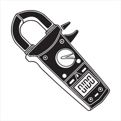 clamp Meter icon silhouette vector